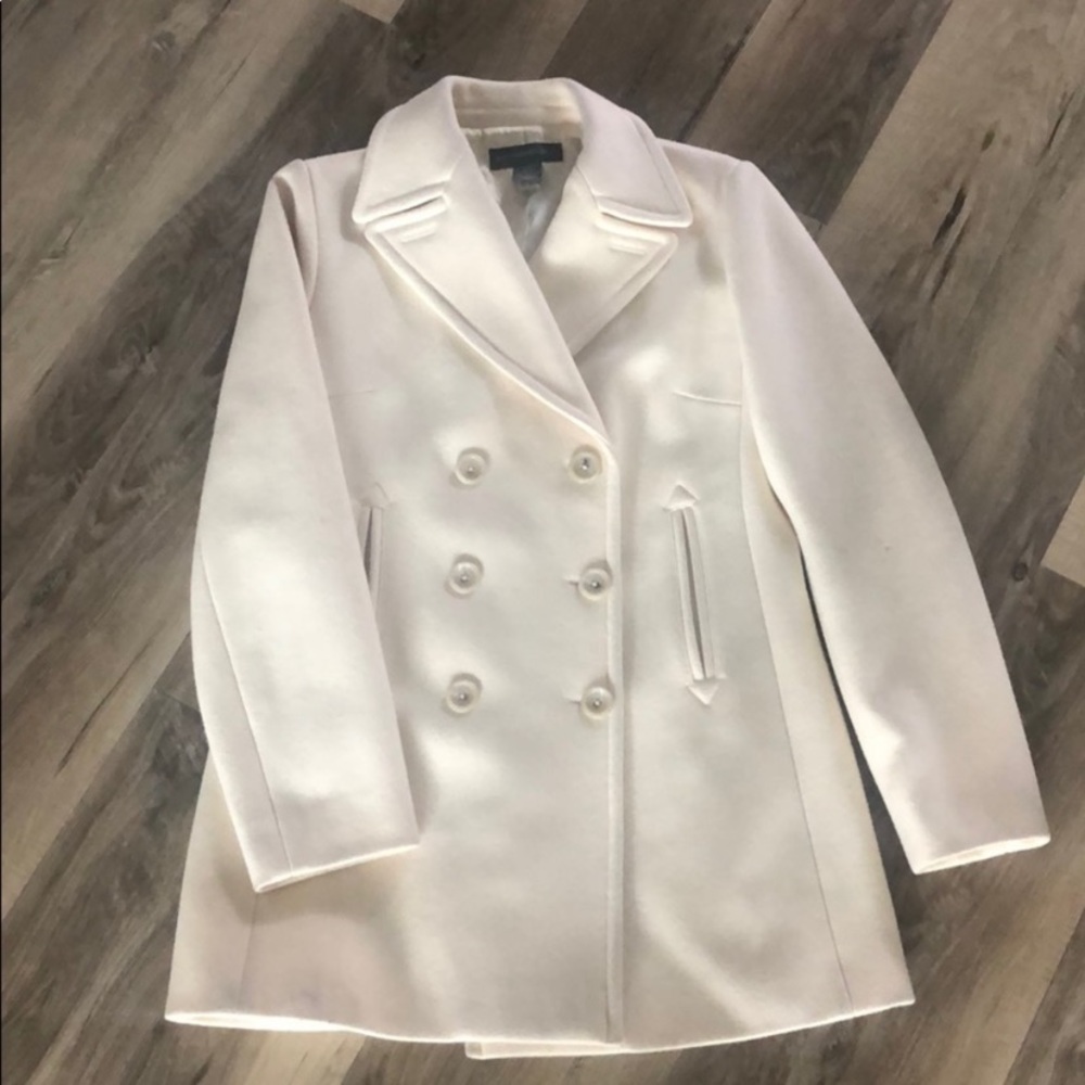 Warm White Banana Republic Wool Peacoat